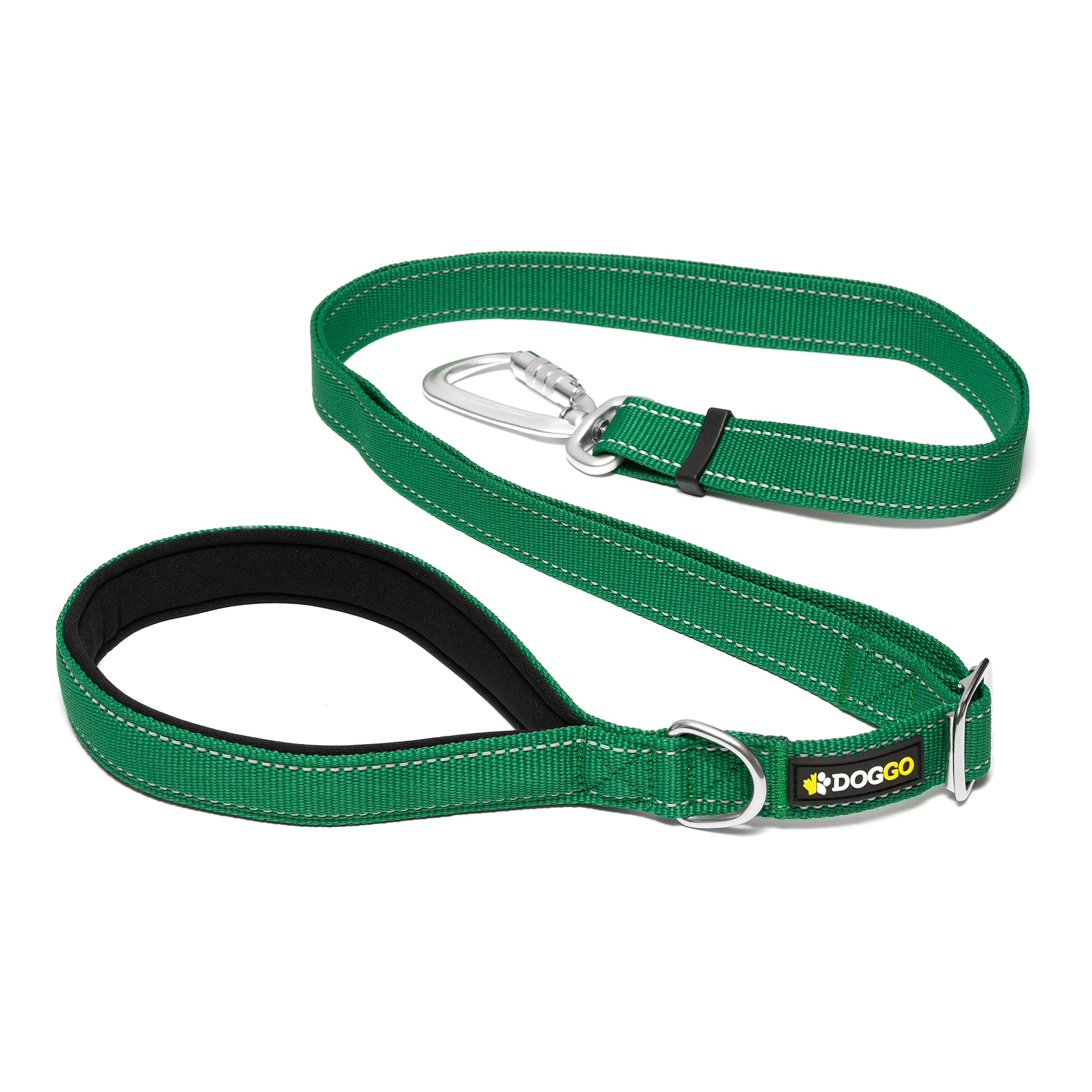 DogGo Adjustable Padded dog Leash in rainforest green. LSH-GRN-0424