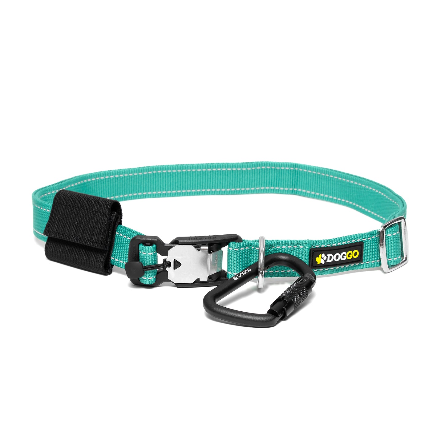 DogGo Hands Free dog Adventure Belt in glacier teal. BLT-TEL-0424