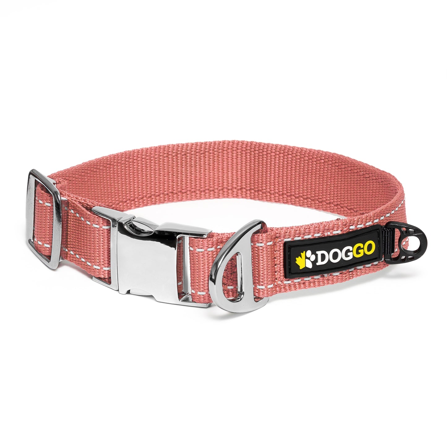 DogGo Reflective Everyday dog Collar in alpenglow blush. CLR-BSH-M-0424