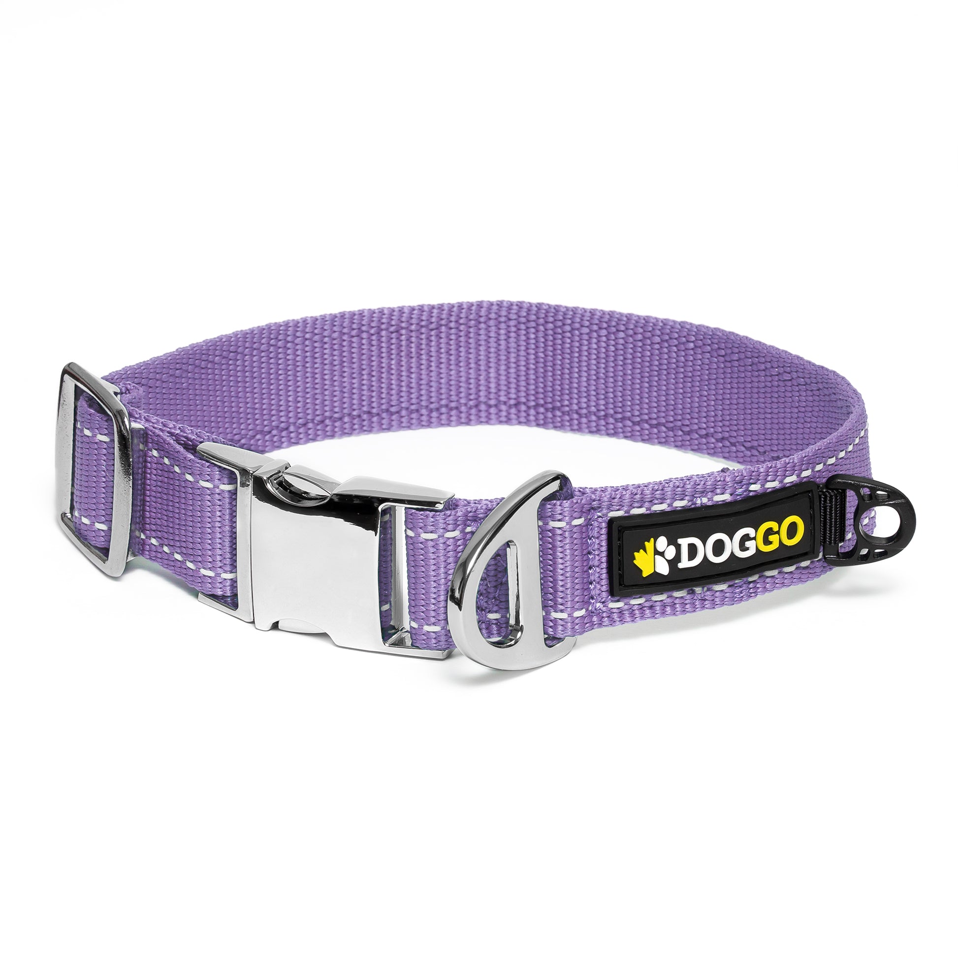 DogGo Reflective Everyday dog Collar in wild lavender. CLR-LVD-M-0424